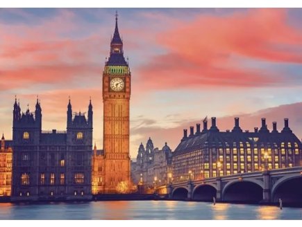 PUZZLE BIG BEN AU COUCHE DU SOLEIL 1500 PIECES - COLLECTION MONUMENT ANGLETERRE - NATHAN - 87809