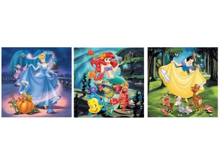 PUZZLE BLANCHE NEIGE - CENDRILLON - ARIEL LA PETITE SIRENE 3 X 49 PIECES - RAVENSBURGER - 093397