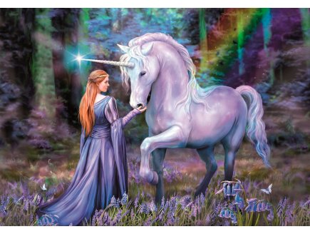 PUZZLE BLUEBELL WOODS 1500 PIECES - ANNE STOKES - COLLECTION LICORNE - CLEMENTONI - 31821