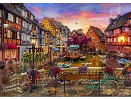 PUZZLE  CANAL DE COLMAR 3000 PIECES - COLLECTION VILLE DE FRANCE - EDUCA 19051