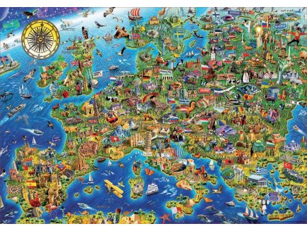 PUZZLE CARTE DE L'EUROPE - 500 PIECES - COLLECTION GEOGRAPHIE - EDUCA - 17962