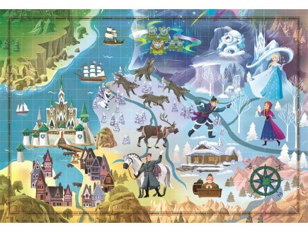 PUZZLE CARTE DE L'HISTOIRE DE LA REINE DES NEIGES 1000 PIECES - COLLECTION DISNEY - CLEMENTONI - 39666