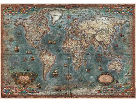 PUZZLE CARTE DU MONDE ANTIQUE 8000 PIECES - COLLECTION PLANISPHERE - EDUCA 18017