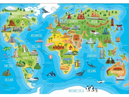 Puzzle carte du monde des monuments 150 pieces - collection mappemonde geographie - Educa - 18116