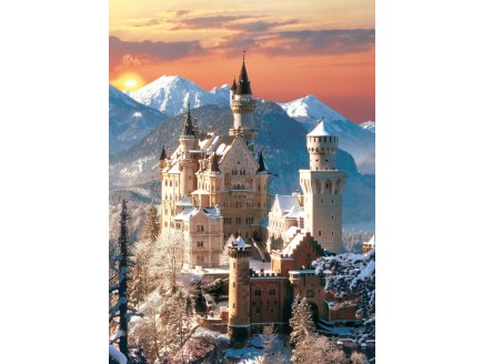 PUZZLE CHATEAU DU NEUSCHWANSTEIN SOUS LA NEIGE 1500 PIECES - COLLECTION PAYSAGE - CLEMENTONI - 31925