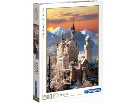 Puzzle chateau du neuschwanstein sous la neige 1500 pieces - collection paysage - Clementoni - 31925