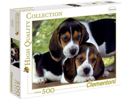 Puzzle chiens beagles : deux chiots 500 pieces - collection animaux - Clementoni - 30289
