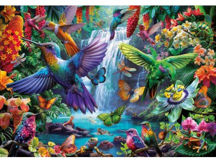 Puzzle Colibris et Papillons, multicolore 1000 pieces - Oiseaux, For�t tropicale - Educa - 20555