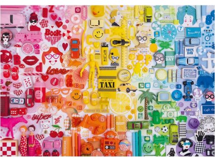 Puzzle Collage de couleurs Happy 500 pieces - Smiley, Objets et d�coration - Educa - 20543