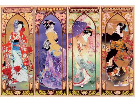 PUZZLE COLLAGE JAPONAIS 4000 PIECES - COLLECTION COSTUMES FOLKLORIQUES - JAPON - GEISHA - EDUCA 19055