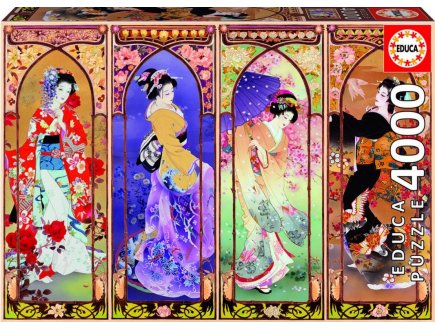 Puzzle collage japonais 4000 pieces - collection costumes folkloriques - japon - geisha - Educa 19055