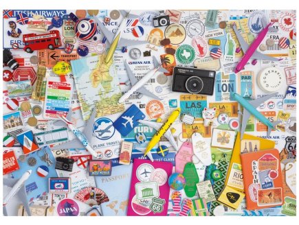Puzzle Collage souvenirs de voyages 1000 pieces - Objets vacances, Visite Pays - Educa - 20560