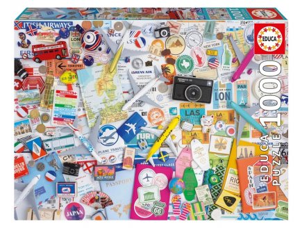 Puzzle Collage souvenirs de voyages 1000 pieces - Objets vacances, Visite Pays - Educa - 20560