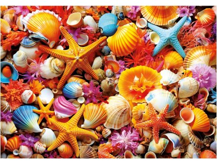 PUZZLE COQUILLAGES AVEC ETOILES DE MER 1000 PIECES - COLLECTION OCEAN ET FONDS MARINS - EDUCA - 20246