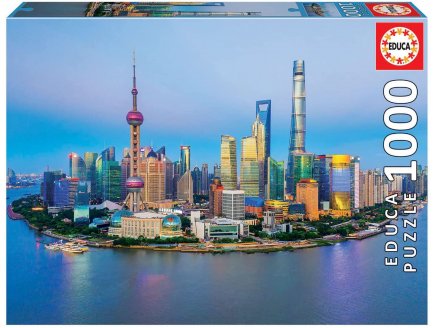 Puzzle couche de soleil a shanghai 1000 pieces - collection pays asie chine - Educa 19254