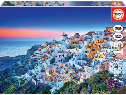 Puzzle couche du soleil dans l'archipel de santorin 1500 pieces - collection paysage - Educa 19040