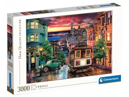 Puzzle Coucher de soleil sur San Francisco, Etats-Unis 3000 pi�ces - Cable Car & Ville USA - Clementoni - 33547