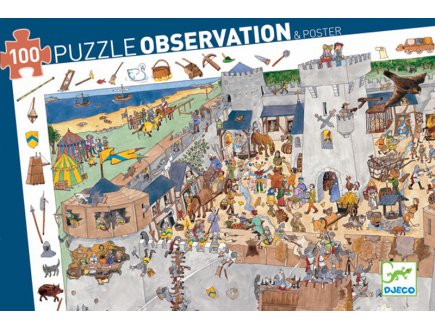 PUZZLE D'OBSERVATION LE CHATEAU FORT 100 PIECES - DJECO - DJ07503