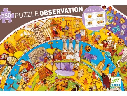 PUZZLE D'OBSERVATION ROND - HISTOIRE 350 PIECES AVEC POSTER ET LIVRET - DJECO - DJ07470