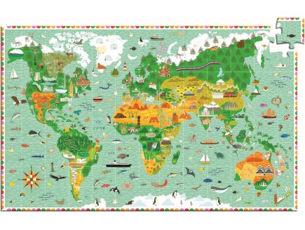 Puzzle d'observation tour du monde avec livret 200 pieces - Djeco - dj07412