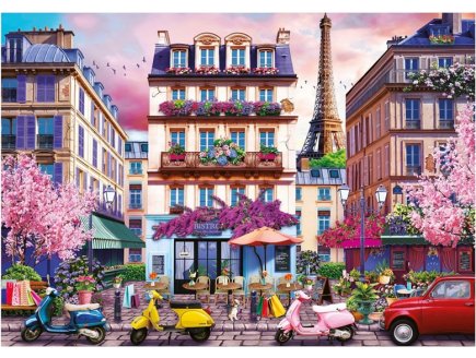 Puzzle Dans les rues de Paris, France 500 pieces - Vue Tour Eiffel, Architecture - Educa - 20548