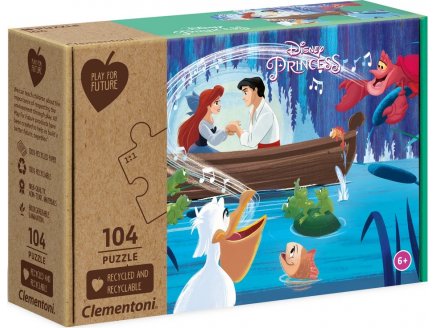 Puzzle disney ariel la petite sirene avec son prince promenade romantique 104 pieces - Clementoni - 27152