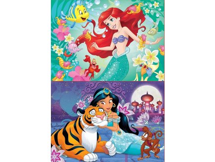 Puzzle disney : ariel la petite sirene - jasmine et rajah - 2 x 48 pieces - Educa - 18213