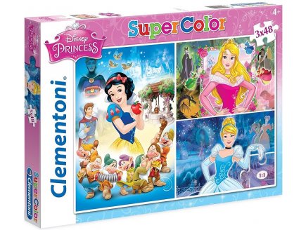 PUZZLE DISNEY : CENDRILLON - BLANCHE NEIGE BELLE ET LA BELLE AU BOIS DORMANT 3 X 48 PIECES - CLEMENTONI - 25211