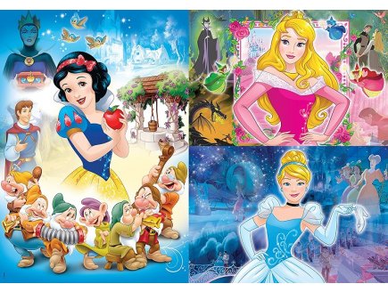 Puzzle disney : cendrillon - blanche neige belle et la belle au bois dormant 3 x 48 pieces - Clementoni - 25211
