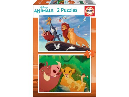 PUZZLE DISNEY LE ROI LION : SIMBA TIMON ET PUMBA - 2 X 48 PIECES - EDUCA - 18629