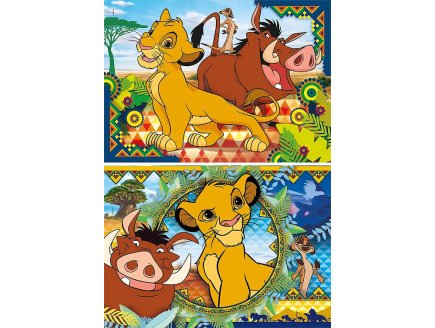 Puzzle disney - le roi lion : simba timon pumba 2 x 60 pieces - clementoni - 21604