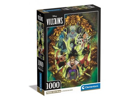 Puzzle disney les villains : malefique - ursula - cruella d'enfer - jafar 1000 pieces - collection disney - Clementoni - 39812
