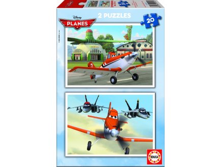 PUZZLE DISNEY PLANES AVION DUSTY ET SES AMIS 2 X 20 PIECES - ENFANT - GARCON - EDUCA - 15565