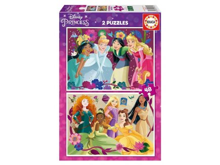 Puzzle Disney Princess : Les princesses réunies 2 x 48 pièces - Dessin animé - Educa - 19675