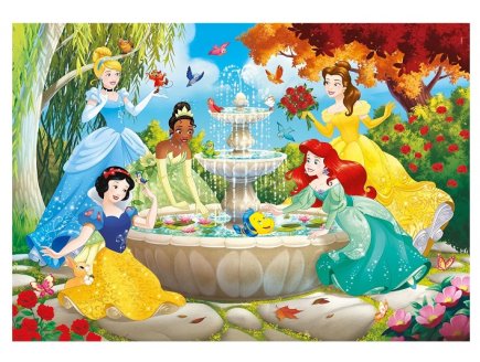 PUZZLE DISNEY PRINCESS : PROMENADE AU PARC DU CHATEAU 60 PIECES - SUPERCOLOR - CLEMENTONI - 26064