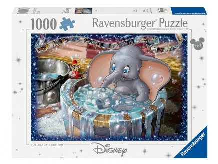 Puzzle dumbo l'?lephant prend son bain et souris timoth?e 1000 pi?ces - collection disney - ravensburger - 196760