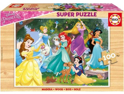 PUZZLE EN BOIS DISNEY LES PRINCESSES 100 PIECES - EDUCA - 17628