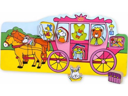 PUZZLE EN BOIS ENFANT A ENCASTRER CARROSSE 7 PIECES - VILAC - 2487