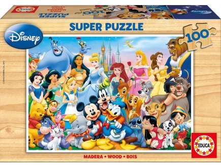 PUZZLE EN BOIS MERVEILLEUX MONDE DE DISNEY 100 PIECES - EDUCA - 12002