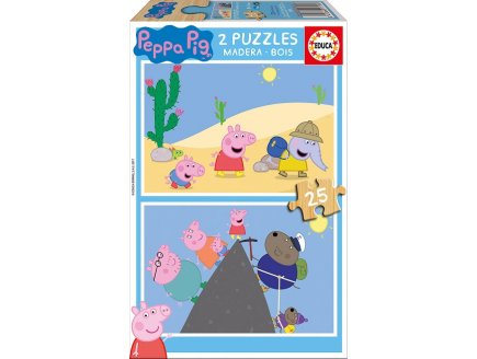 PUZZLE EN BOIS PEPPA LE COCHON / PIG 2 X 25 PIECES - EDUCA - 17158