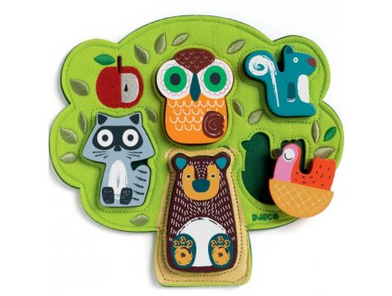 Puzzle en feutrine et bois oski - 5 pieces - Djeco - dj01039