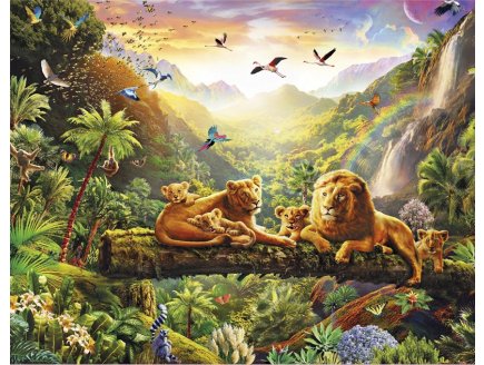 Puzzle Famille de Lions dans la Jungle 1500 pieces - Collection Animaux sauvages - Educa - 20571
