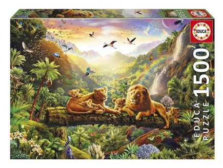 Puzzle Famille de Lions dans la Jungle 1500 pieces - Collection Animaux sauvages - Educa - 20571