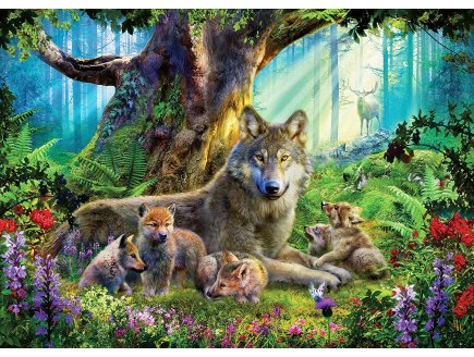 PUZZLE FAMILLE DE LOUP DANS LA FORET 1000 PIECES - COLLECTION ANIMAUX DE LA FORET - RAVENSBURGER 159871