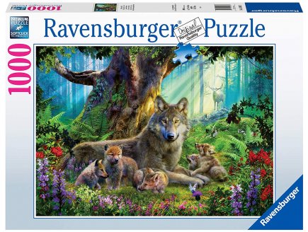 Puzzle famille de loup dans la foret 1000 pieces - collection animaux de la foret - Ravensburger 159871