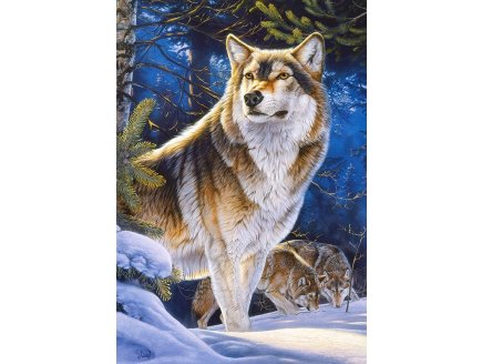 PUZZLE FAMILLE DE LOUP DANS LA MONTAGNE 1000 PIECES - COLLECTION ANIMAUX SAUVAGES ET PAYSAGE