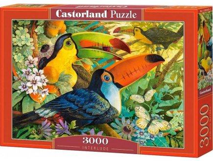 Puzzle famille de toucans dans les arbres 3000 pieces - collection animaux et oiseaux