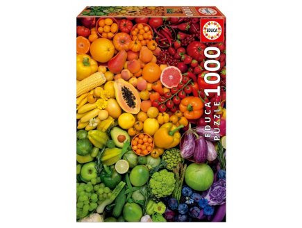 Puzzle Fruits et L�gumes, des vitamines color�es 1000 pieces - Cuisine, Aliments - Educa - 20178