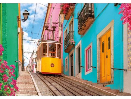 Puzzle Funiculaire à Lisbonne, Portugal 1000 pieces - Tramway Jaune, Ville - Educa - 20552