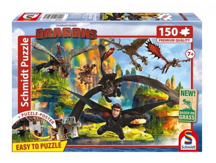 Puzzle Harold, Krokmou et leurs amis 150 pieces - Dragons DreamWorks - Schmidt - 56548